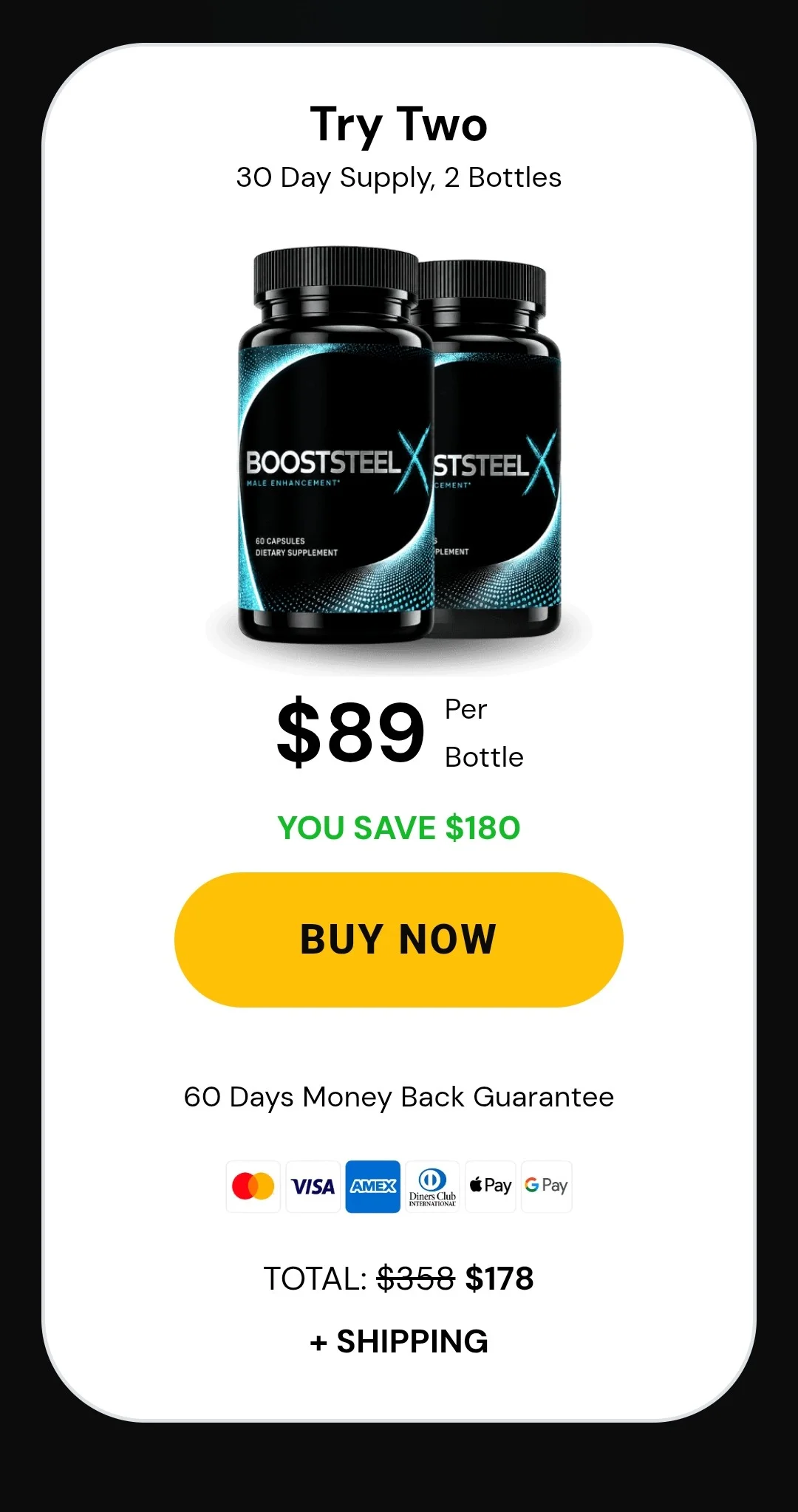 BoostSteelX® 2 bottles pricing
